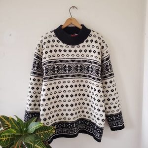 Vintage Liz Claiborne Fair Isle Wool Knit Sweater